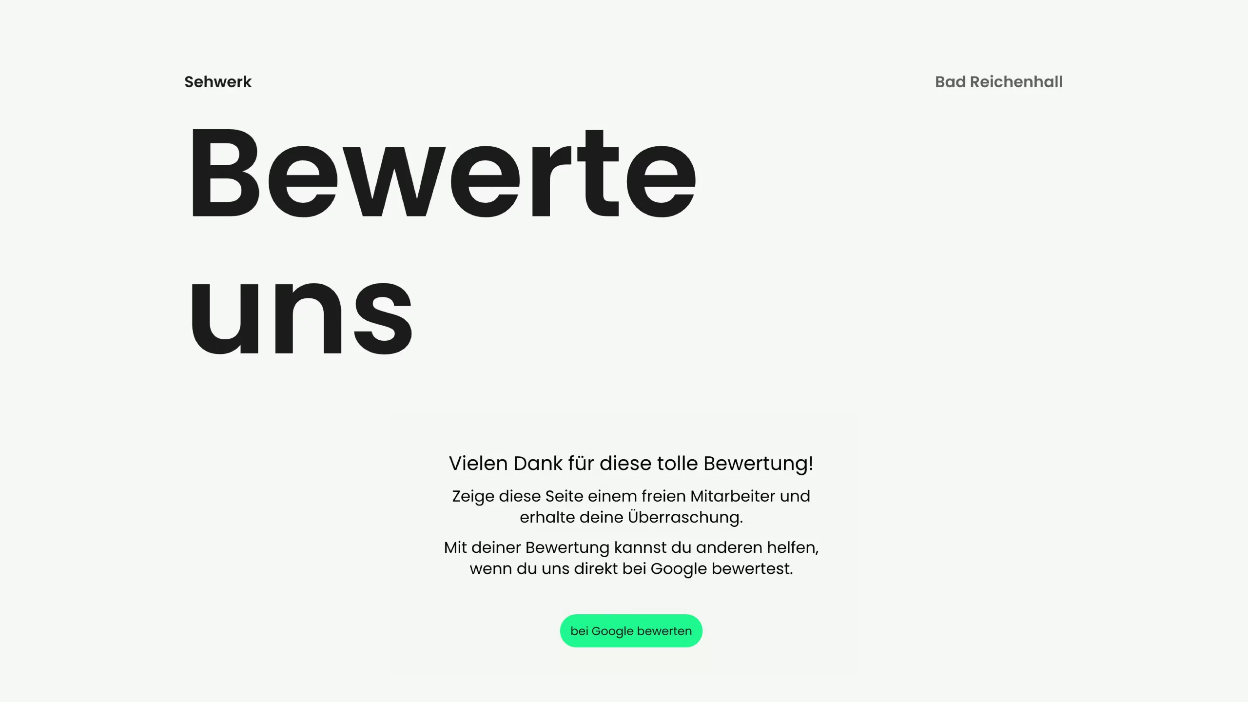Landingpage zur aktiven Gewinnung von Kundenbewertungen
