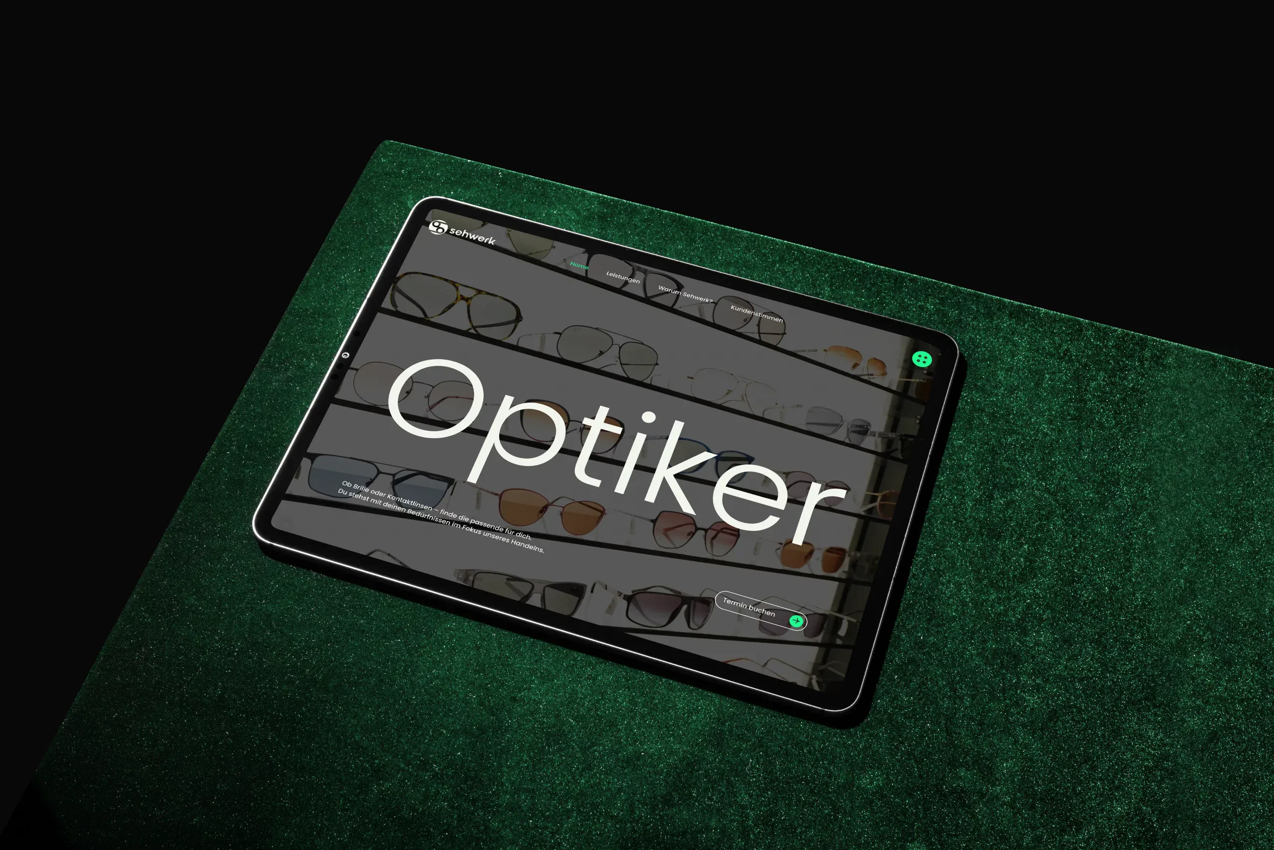 Sehwerk Brillen & Kontaktlinsen neue Webseite auf Tablet